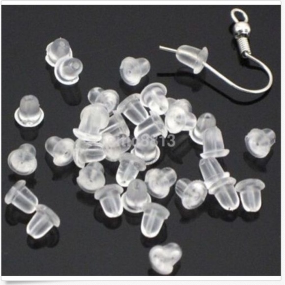 20Pcs Stoppers Silicone Rubber Clear Backs Holders For Earrings - Picture 4 of 4